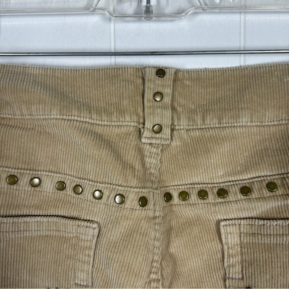 Deluxe Beige Corduroy Flare Pants with Studded Details 16 - Picture 8 of 9